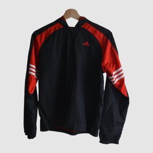 Vintage Adidas Tracksuit Nylon Jacket – Red & Black, Size S, Retro Sportswear